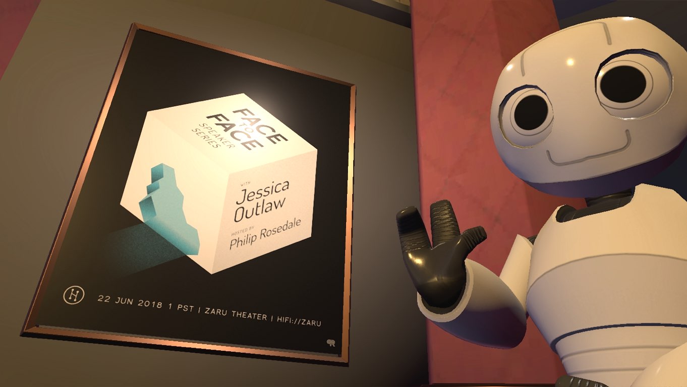 Jessical Outlaw Poster hanging on wall in 3D High Fidelity domain
