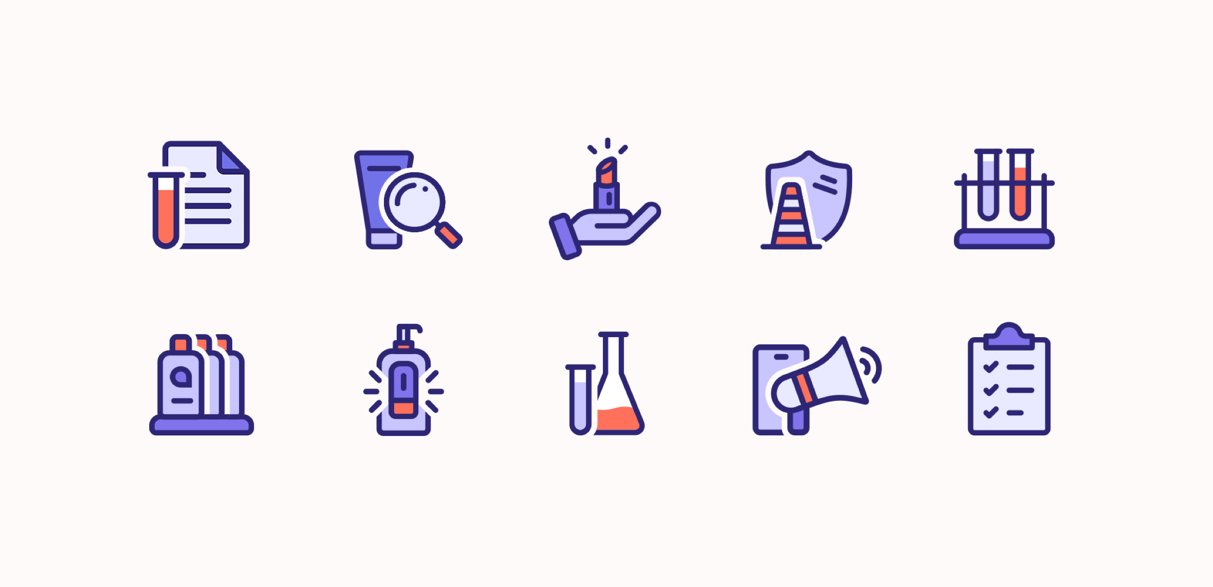 Ozmi cosmetics creation icon set