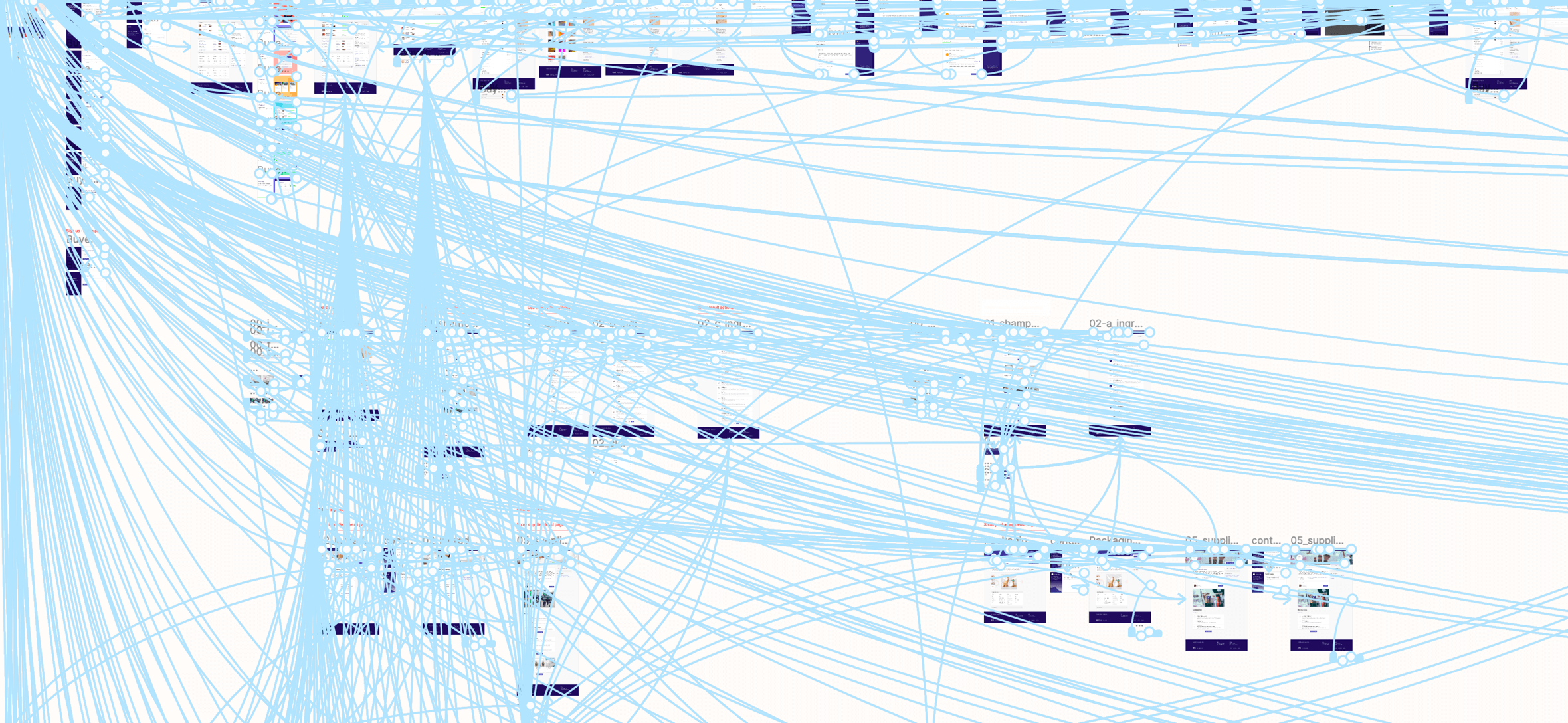 Ozmi UX/UI app prototype image displaying web of connections